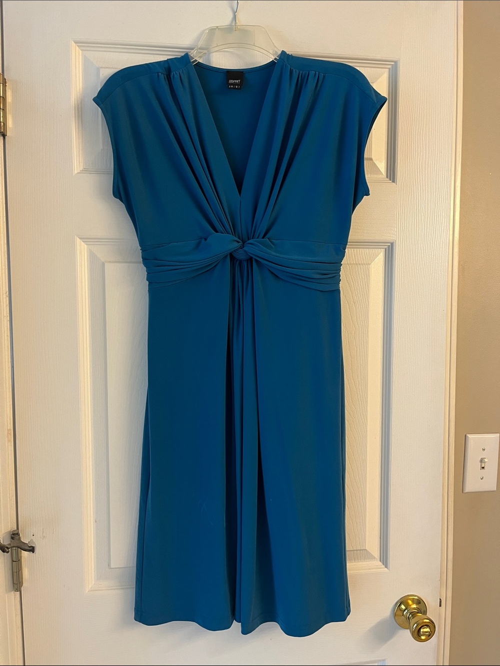 Esprit Teal Knot-Front V-Neck Dress